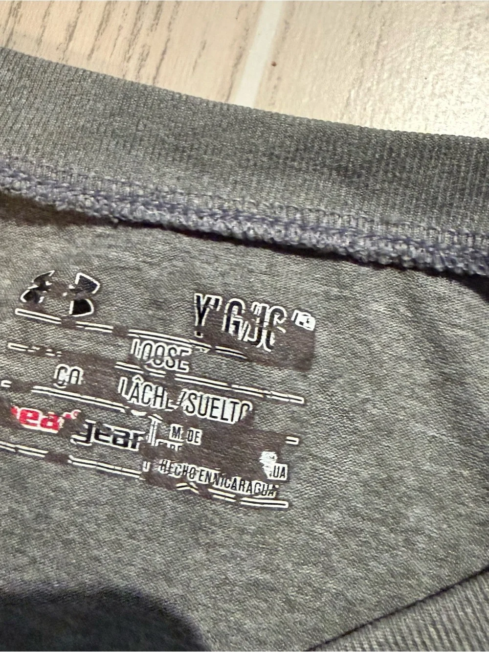 Under Armour‎ Boys Youth Large Loose Fit Athletic Tee Gray
